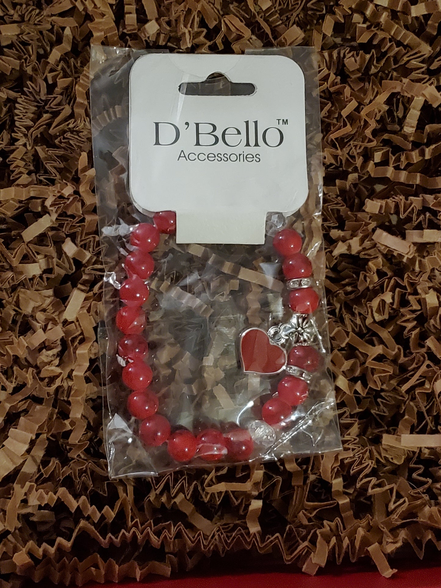 Red heart charm bracelet