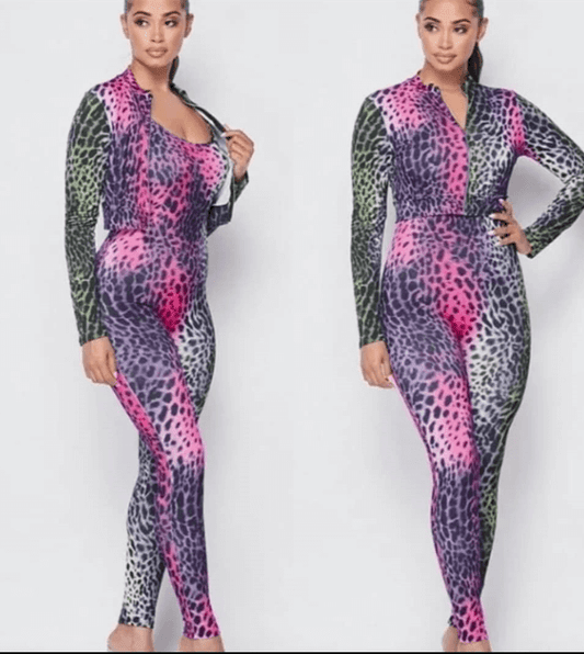 Ladies Multicolored Leopard 2PC Jumpsuit women clothes leopard clothes online shopping fashion boutique ladies trends plus size women trendy 2021